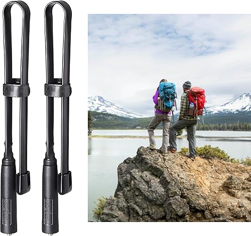 Bingfu Antena plegable CS Tactical SMA hembra, paquete de 2 unidades de doble banda VHF UHF 136-520MHz antena de 18.5 pulgadas para Kenwood Baofeng