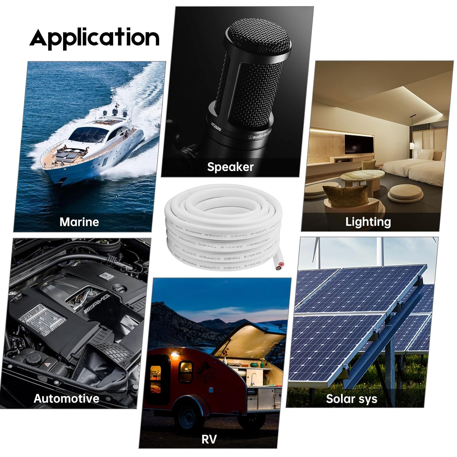 6 Gauge Marine Wire 20ft Tinned Copper Electrical Wire for Boat Automotive Speakers RV and Trailer