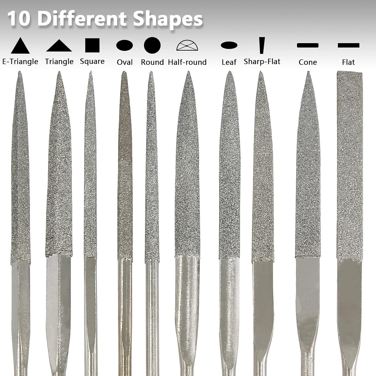 Litoexpe 10 Pieces Mini Needle File Set 2x100mm