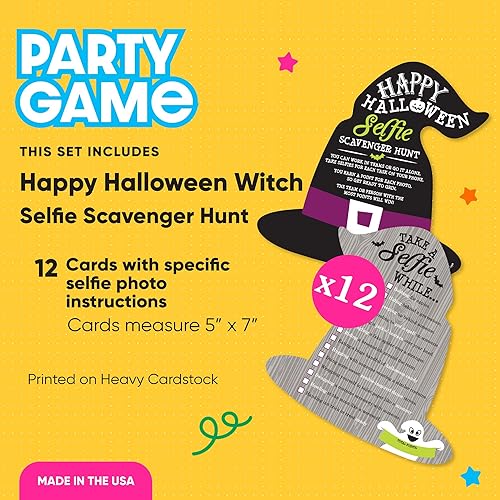 Miniatura 3 de Big Dot of Happiness Happy Halloween - Selfie Scavenger Hunt - Juego de fiesta de brujas - Juego de 12