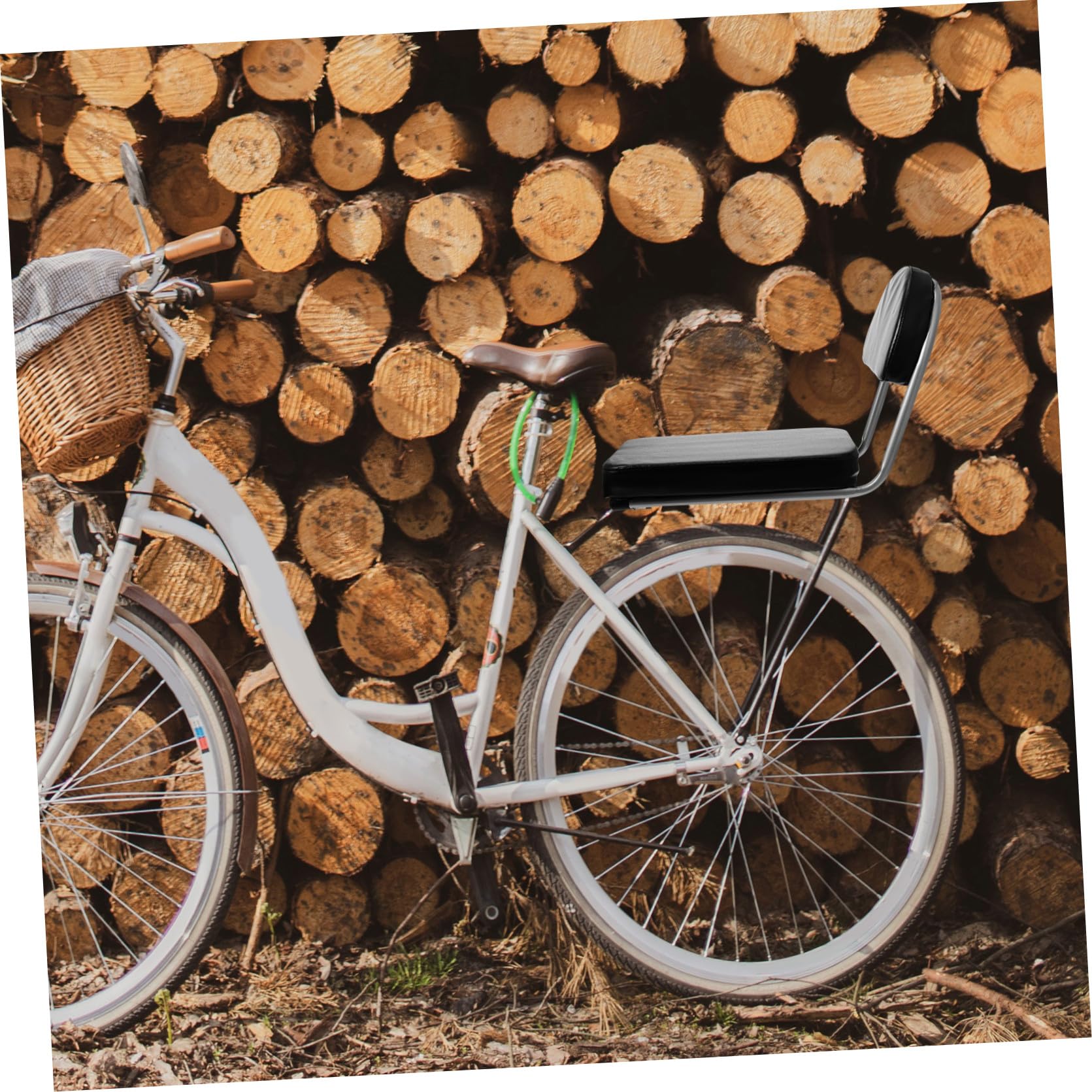 Anneome Sedile Posteriore Cuscino Schienale, per Bicicletta | Imbottitura in Spugna, Struttura in Acciaio, Superficie Antiscivolo, per Bici ed E-bike, Nero