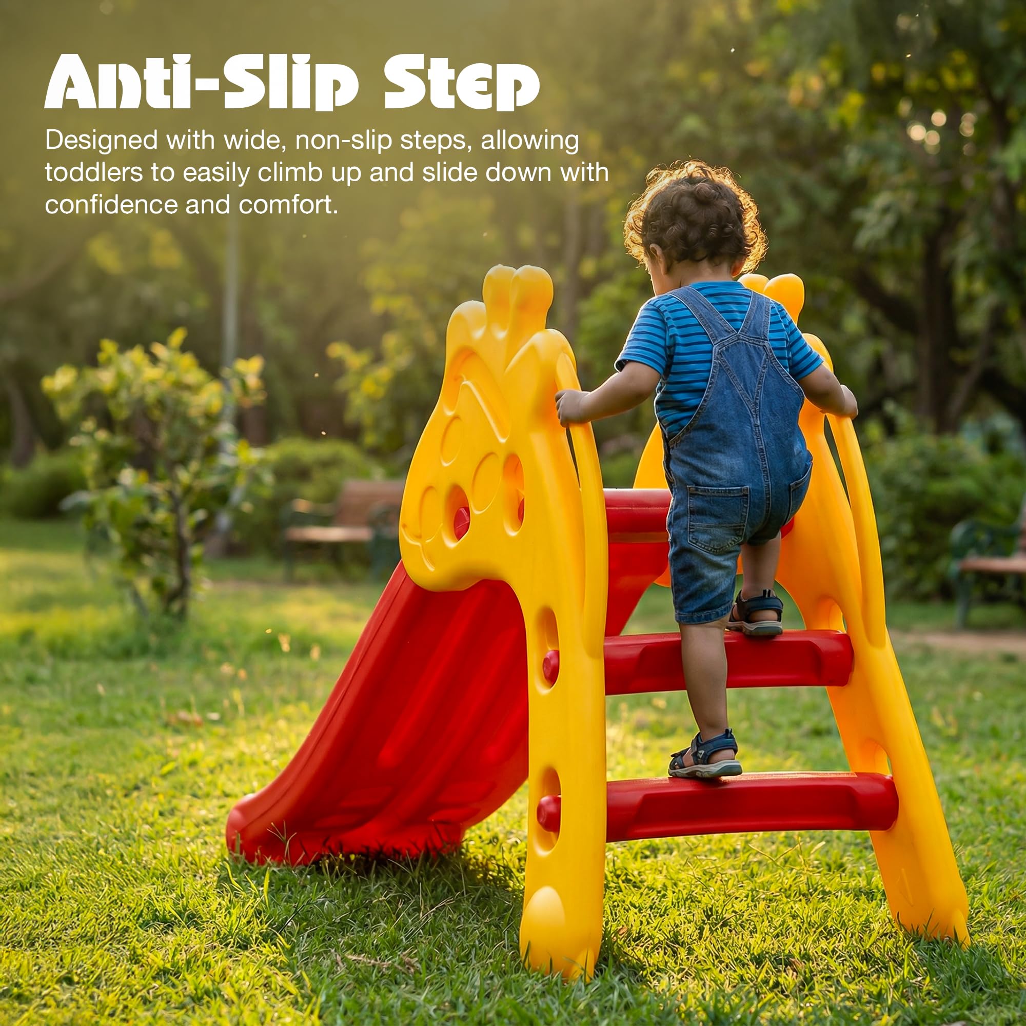 Baybee Baby Slides for Kids | Perfect Outdoor Garden Sliding with Climbing & Anti Slip Steps | Baby Play Area Indoor Setup for Babies | Freestanding Slider for Kids 2+ Years (Giraffe) 3
