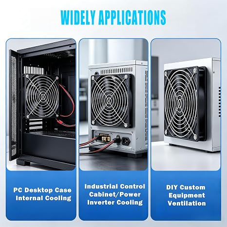 120mm x 25mm 12V 2-PIN Brushless DC Cooling Fan 2-Pack