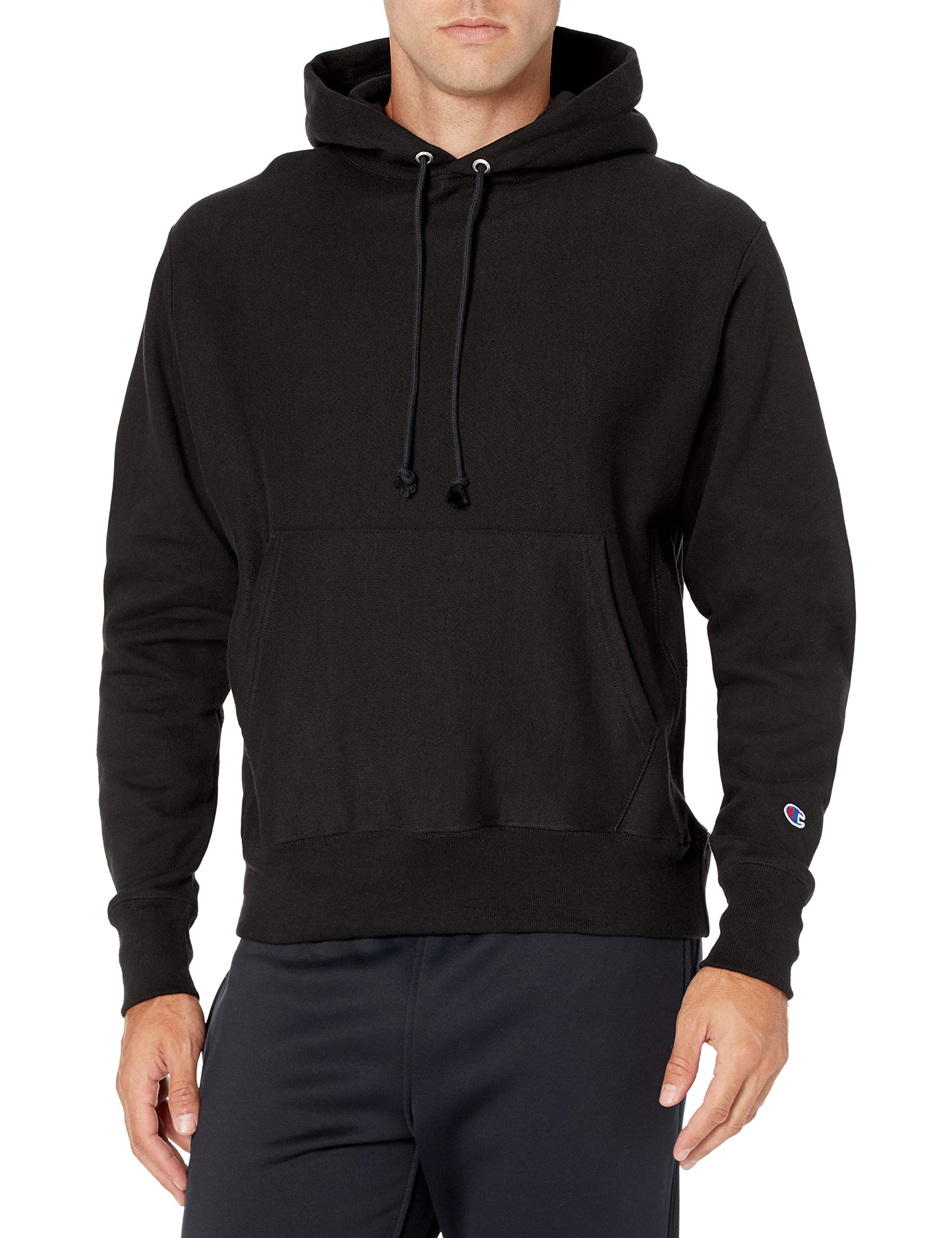 Champion mens Powerblend Fleece Crew, Small Script