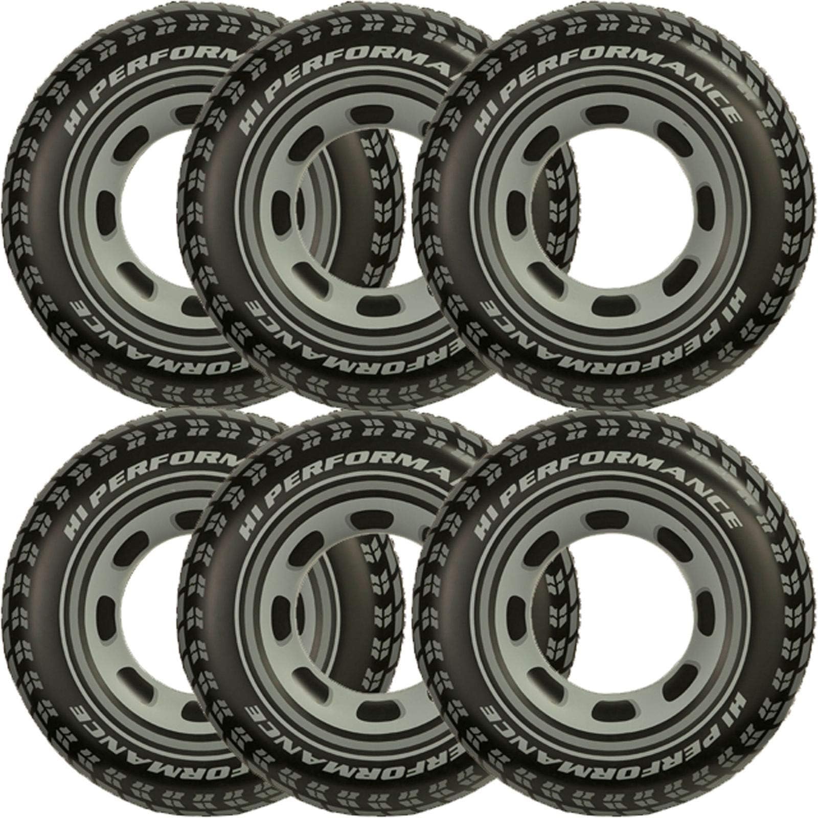 Intex Inflatable 36" Giant Tire Tubes for Swimming Pool/Lake/Ocean (6 Pack)