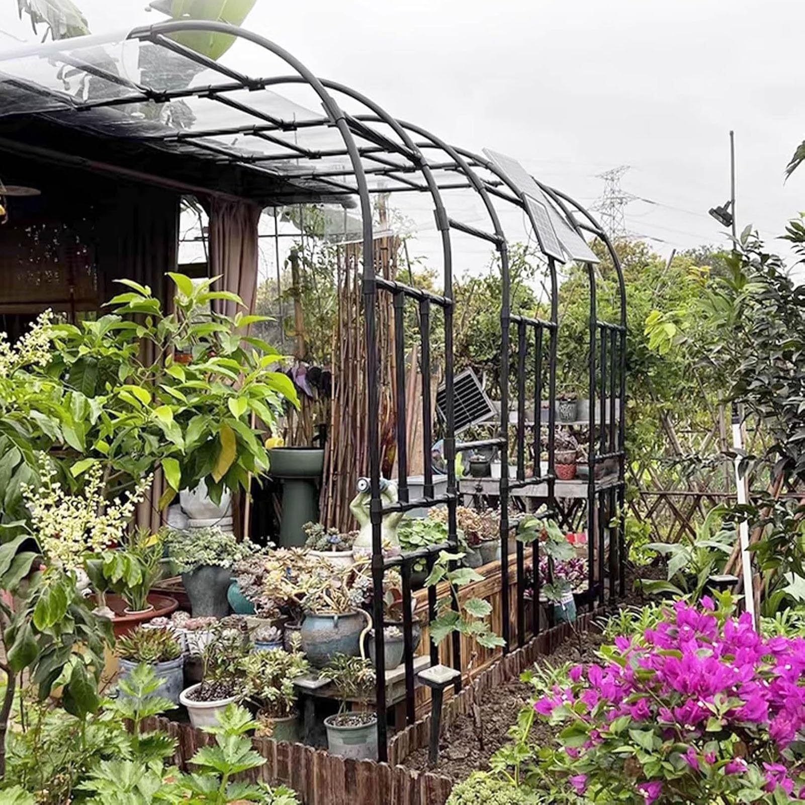 Arche de jardin demi-côté pour sublimer vos rosiers sur la terrasse