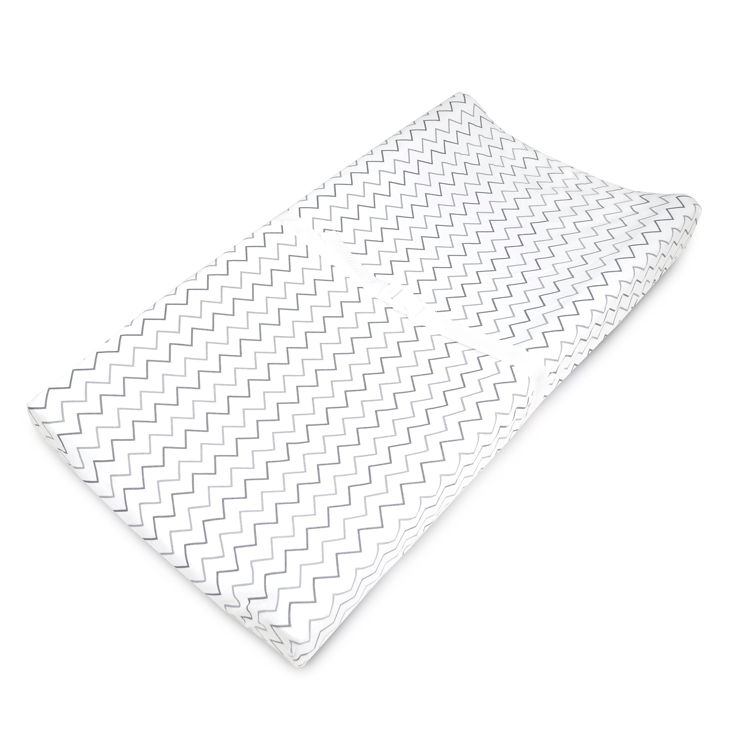 American Baby Company - Funda para cambiador de mesa (100% algodón natural), gris, (Grey ZigZag), 1 Paquete