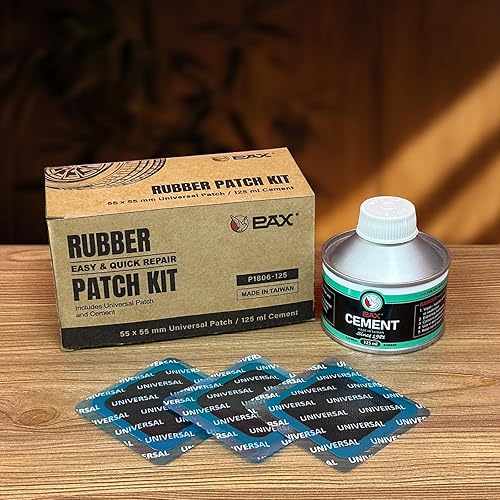 Miniatura 5 de PAX 30 piezas de 2.165 x 2.165 in, kit de parches universales cuadrados de alta resistencia para tubos y neumáticos con 1 pegamento de cemento verde
