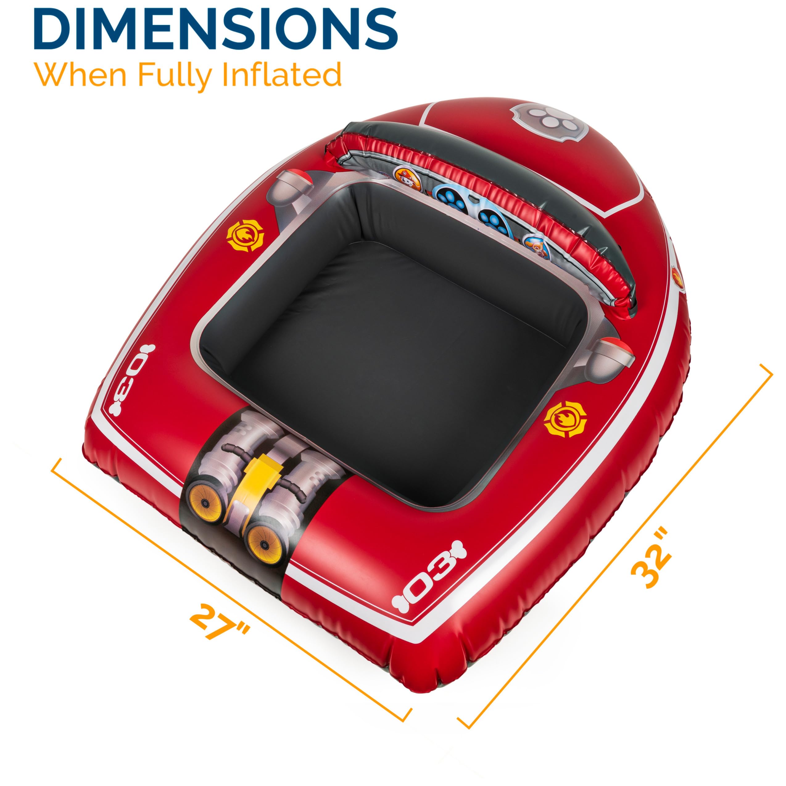 Nickelodeon Paw Patrol Marshall - Vehículo acuático inflable para niños a partir de 3 años 3