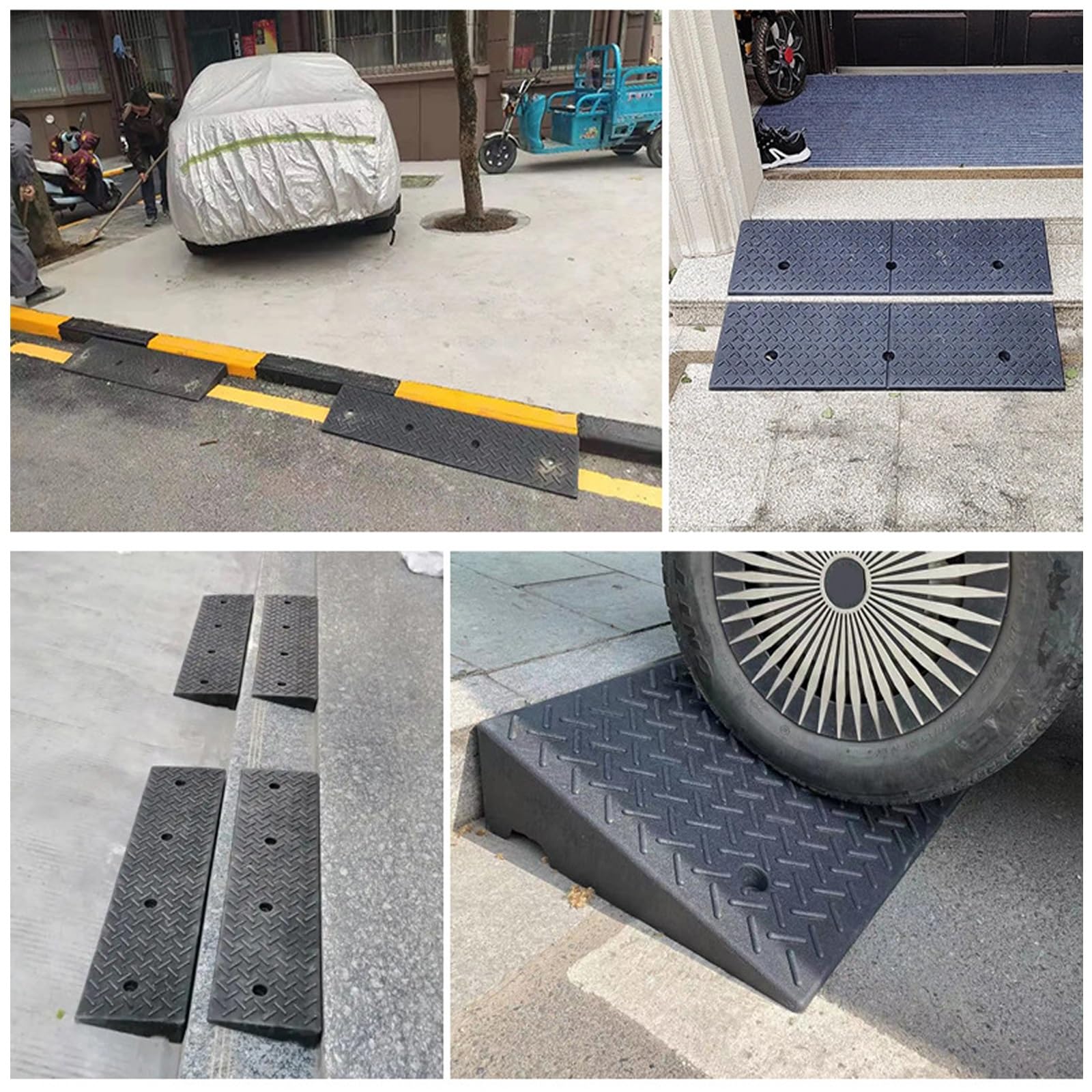 Rampas para Silla de Ruedas Rampas para Coches Rampa para Silla de Ruedas Resistente con Superficie Antideslizante(100 * 25 * 7cm/39 * 10 * 2.8in)