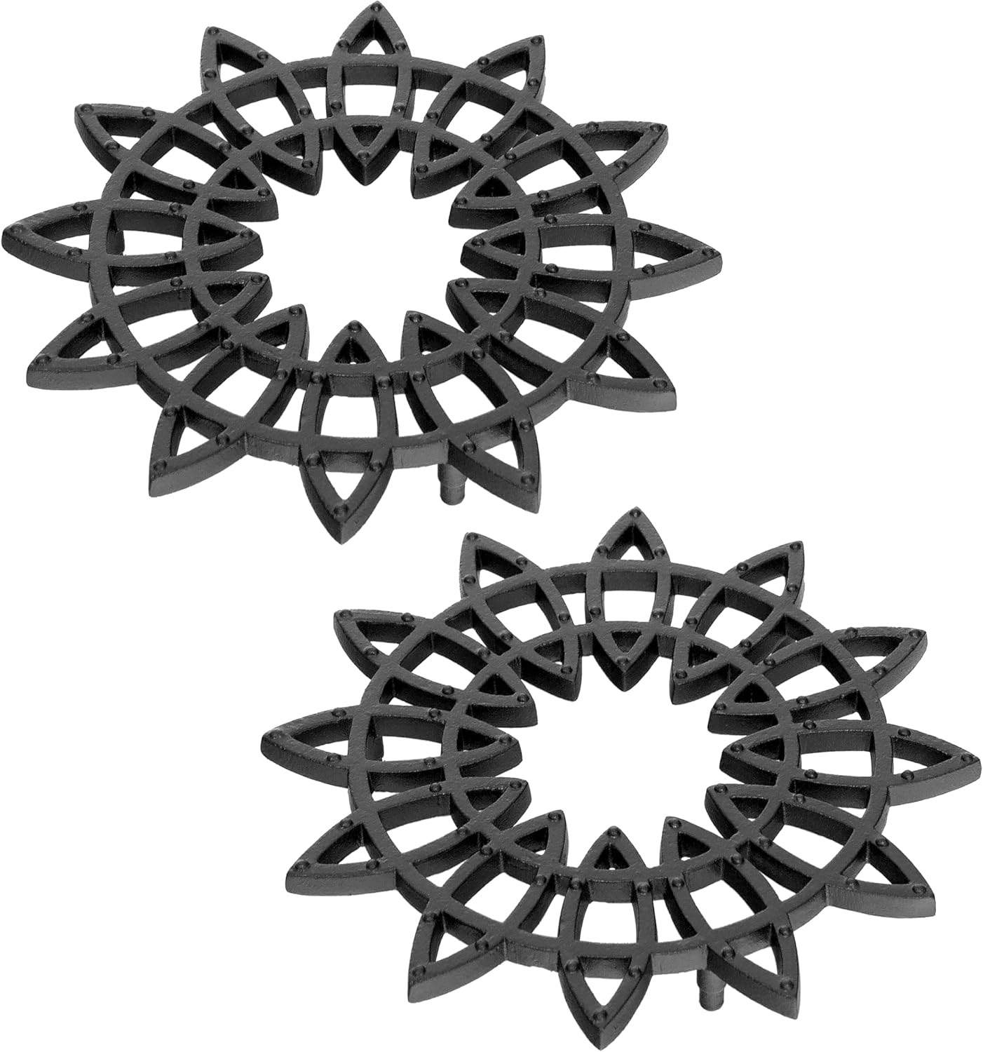 8" Flower Wrought Iron Trivet, Pack of 2