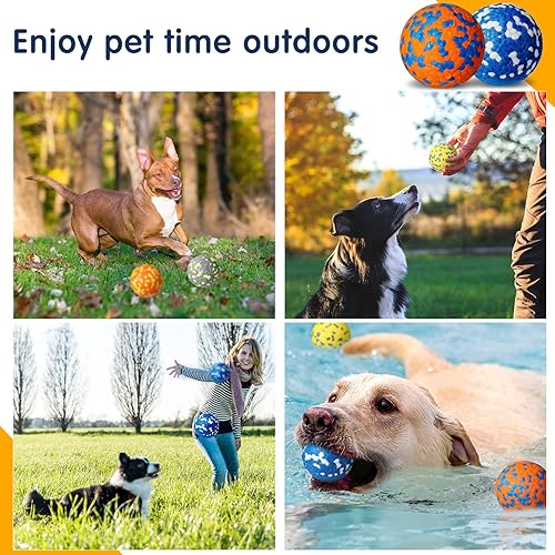 Miniatura 7 de Paquete de 10 pelotas para perros para masticadores agresivos de 2.5 pulgadas, pelota de tenis interactiva para perros, juguetes resistentes para