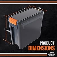 Vista 2 de Traeger Grills BAC637 Envase de almacenamiento de pellets Stay Dry con tapa de cierre, contenedor de pellets de madera con capacidad de 22lb