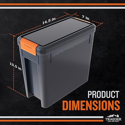Miniatura 2 de Traeger Grills BAC637 Stay Dry Pellet Storage Bin with Locking Lid, 22lb Capacity Wood Pellet Container with Flavor Stickers, Stackable Design
