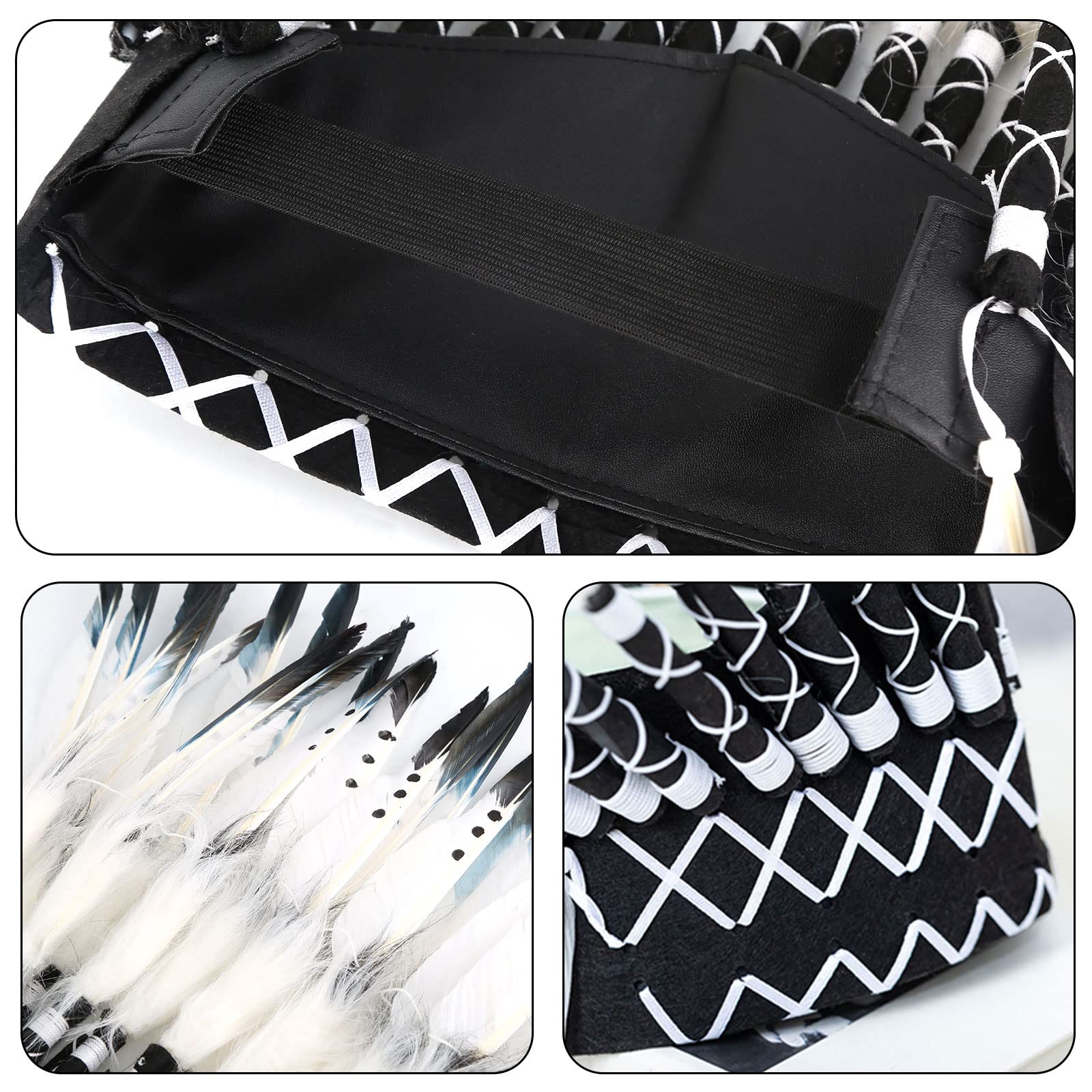 Tocado estilo indio para adultos y fotos de fiesta, accesorios indio para La Fiesta de Halloween, regalo y juego