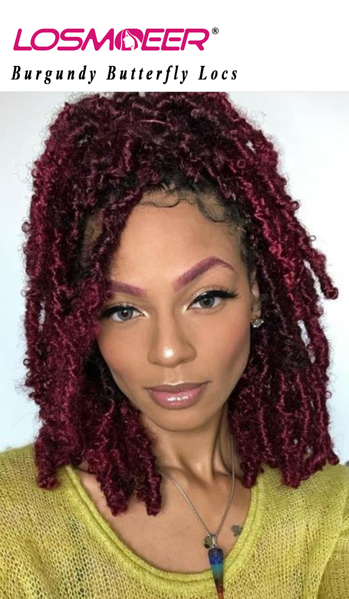 burgundy butterfly locs