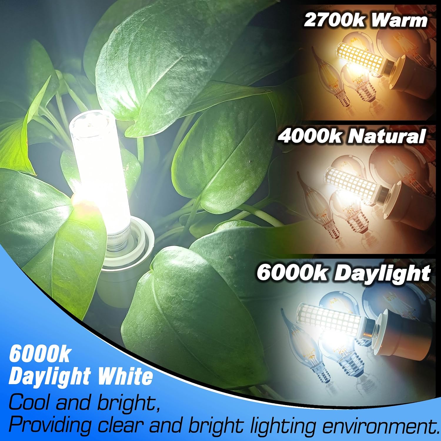 Heifymi E17 LED Light Bulb 10 Watt Equivalent 100W 6000K Daylight White 1000lm 120V E17 Intermediate Base LED Bulb for Desk Lamp,Ceiling Fan Lights, Headboard Reading Lights, Non-Dimmable, 3 Pack
