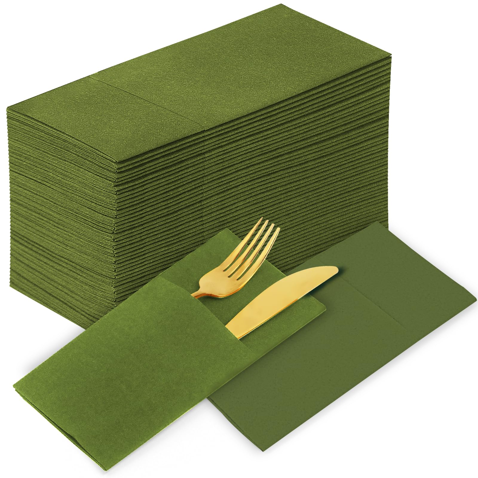 Photo 1 of ***ITEM IS PLATES NOT NAPKINS***
KAMMAK Matcha Green Napkins Disposable with Pocket Cloth Like Dinner Paper Napkins 100 Pack Folded Wedding Reception Napkin Bathroom Guest Hand Towels for Party Decoration (16.5 x 16.5 inch)