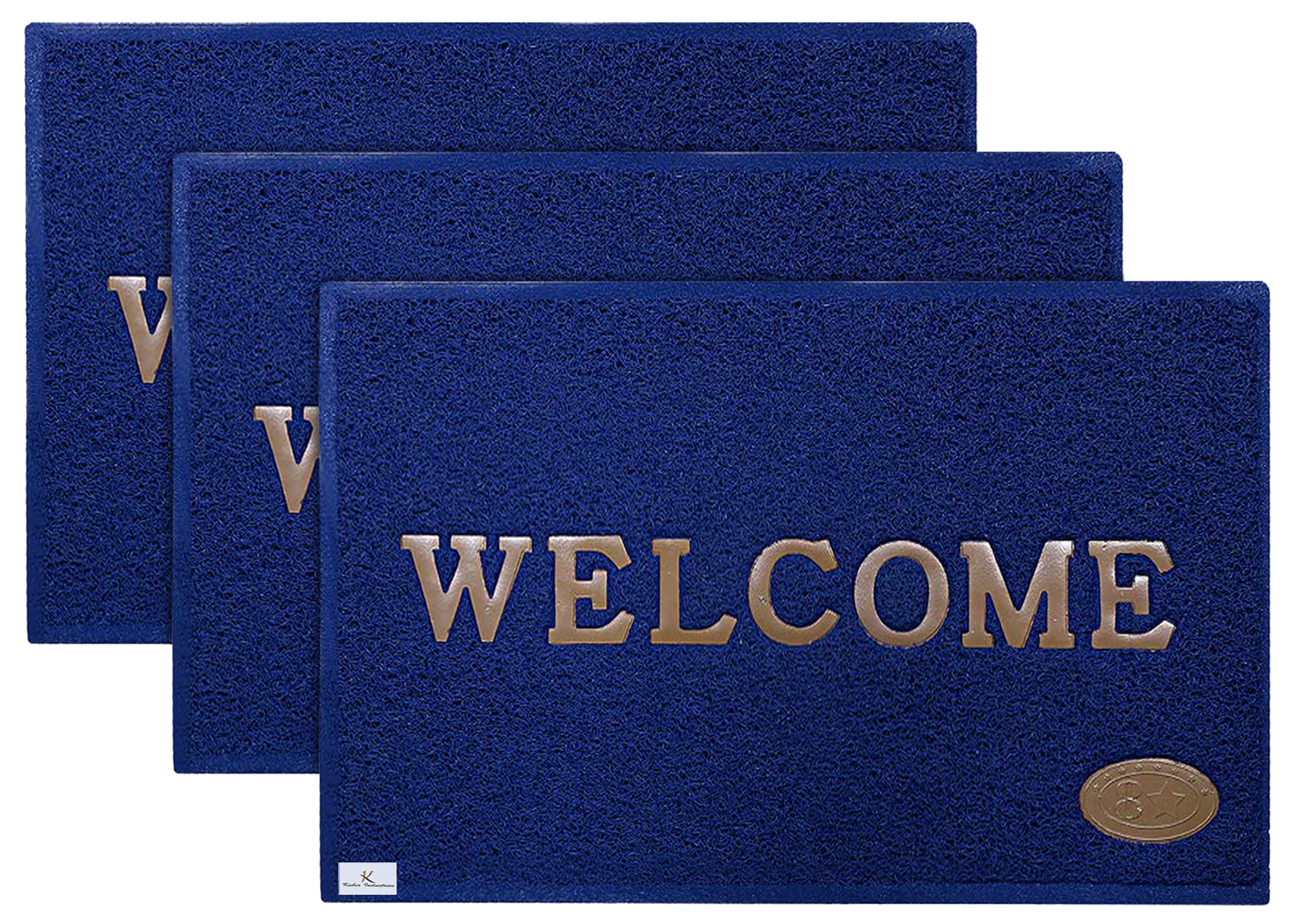 Kuber Industries PVC 3 Piece Door Mat Set - 20.6"x14", Multicolour
