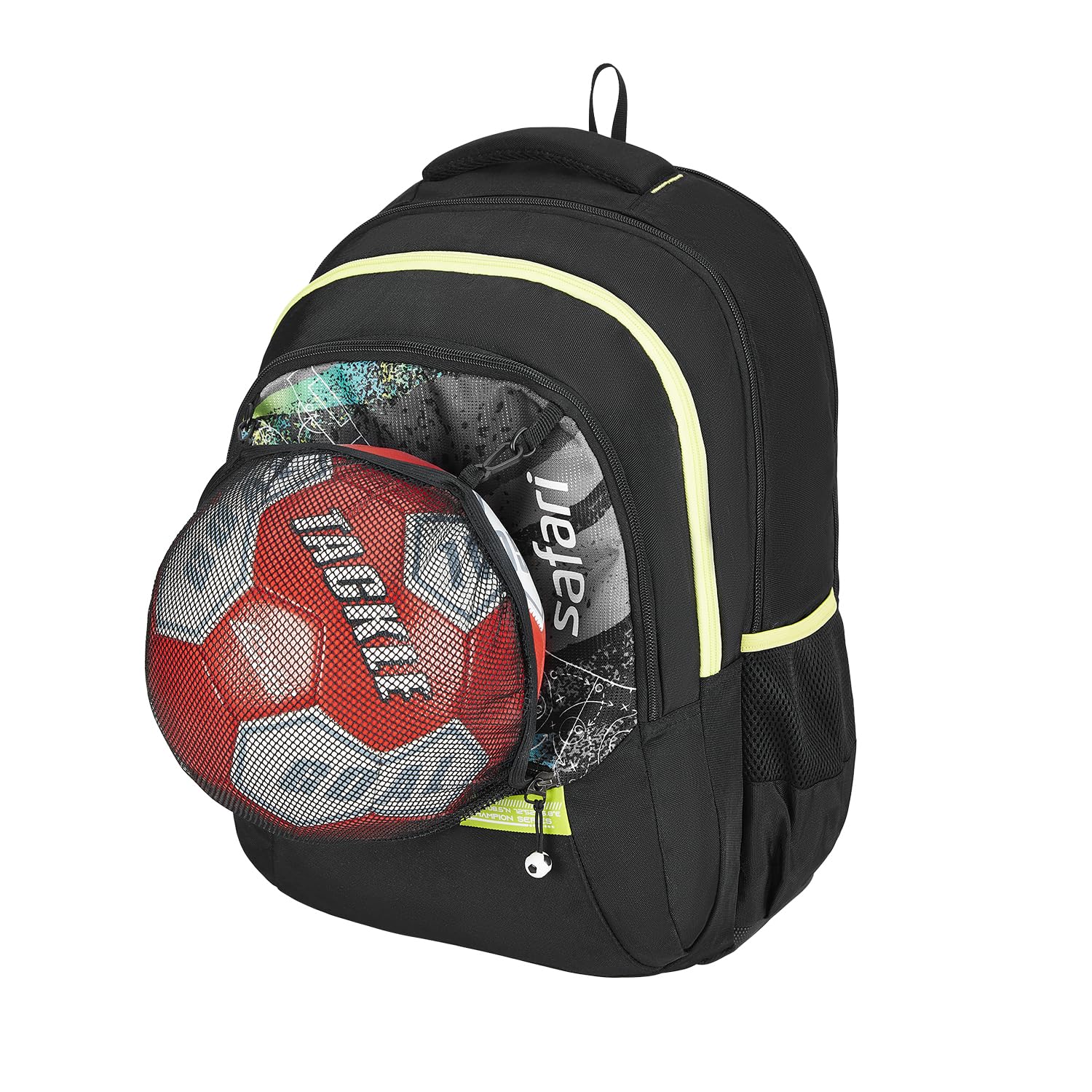 safari Goal 37L Sport Utility School Backpack, Comes with A Detachable Football Holder Net, Rain Cover, 4 Large Compartments, Armor Base, Front Pocket, College Backpack, Travel Bag-picture-17