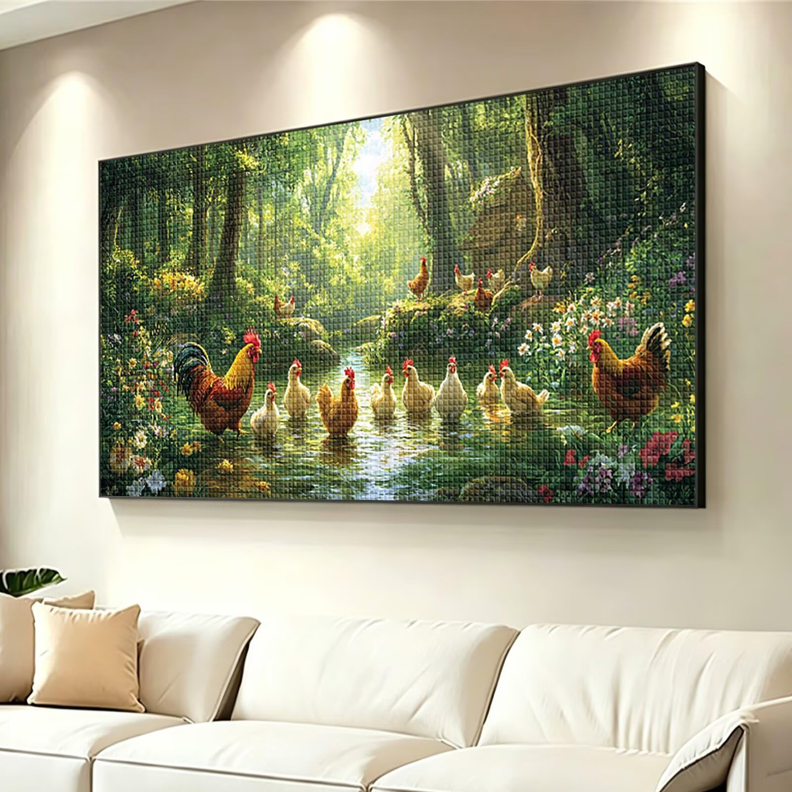 Diamond Painting Grande 200x100cm Pollo Diamond Painting Adultos, DIY Animal Pintura de Diamante Manualidades Adultos, 5D Cuadrado Rhinestone Bordado Punto de Cruz para Home Decoration Regalo 0J-217
