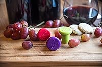 Vista 8 de Outset B229 Tapones de silicona para botellas de vino, juego de 4, surtido