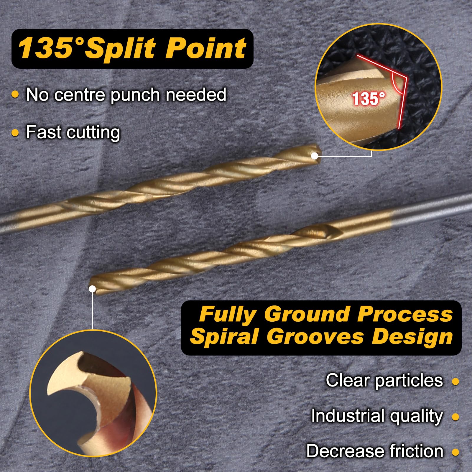 GOLD DEER 60Pcs Mini Titanium Twist Drill Bit Set 1mm-3.5mm 135 Degree Tip HSS Drill Bits Metric High Speed Steel Drill Bit Set Micro Drill Bits for Wood Metal - Image 2
