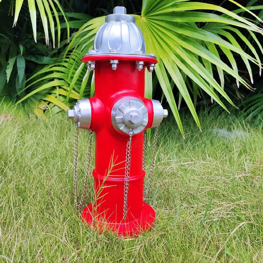 Claratut Resin Dog Fire Hydrant Puppy Pee Post Training Statue，14.5 inches Outdoor Garden Yard Lawn Ornament with 4 Stakes