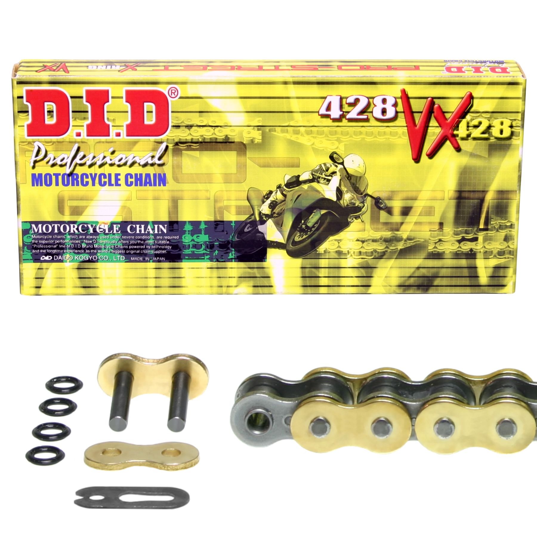 D.I.D HO.001.01-930.02.8 - Kit de cadena VX con retenes X-Ring para Honda CBR 125 R (modelos 2004-2010, JC34/JC39)