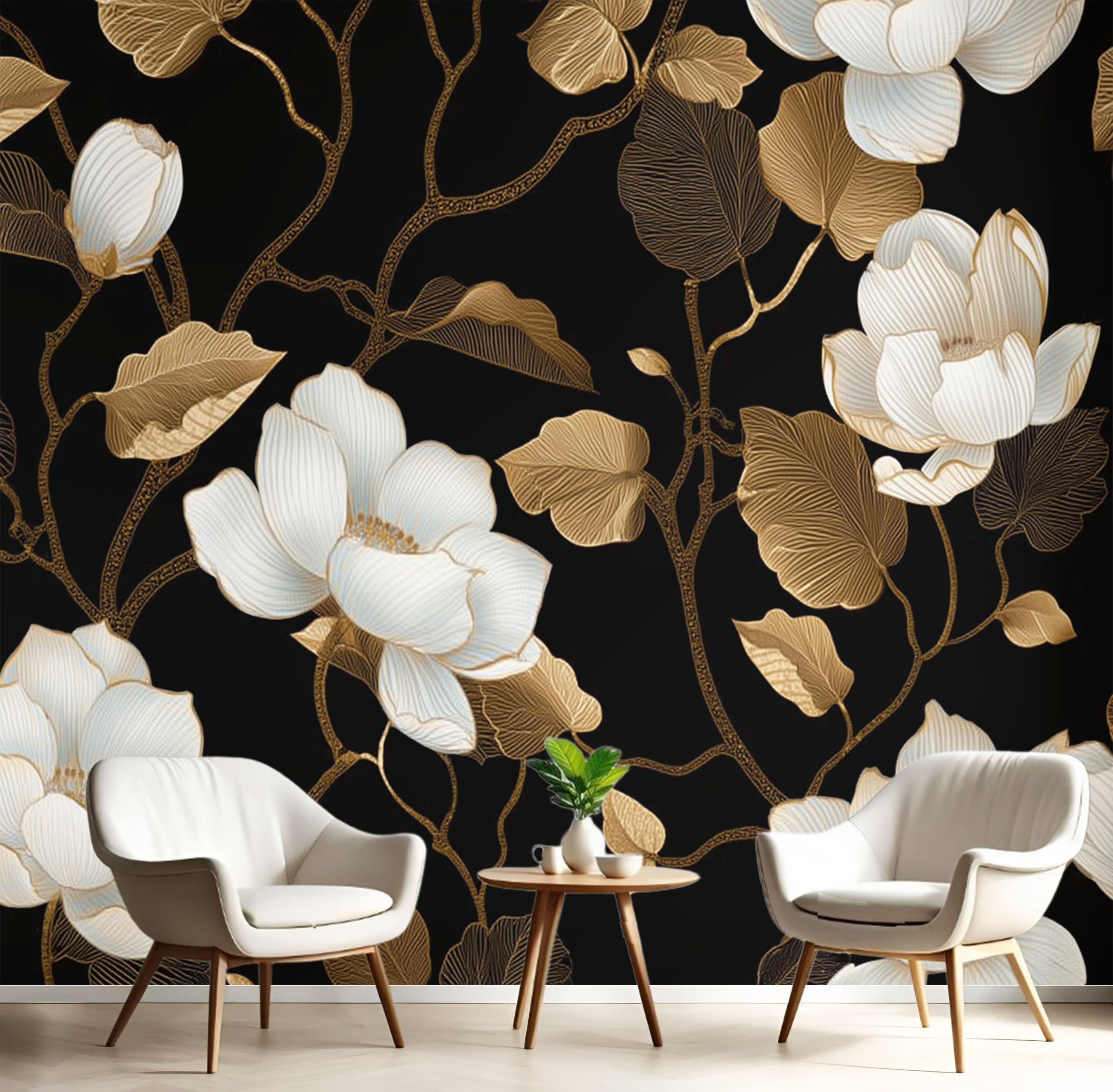 Papier Peint Panoramique Jardin Chinois Soie pour Salon et Chambre