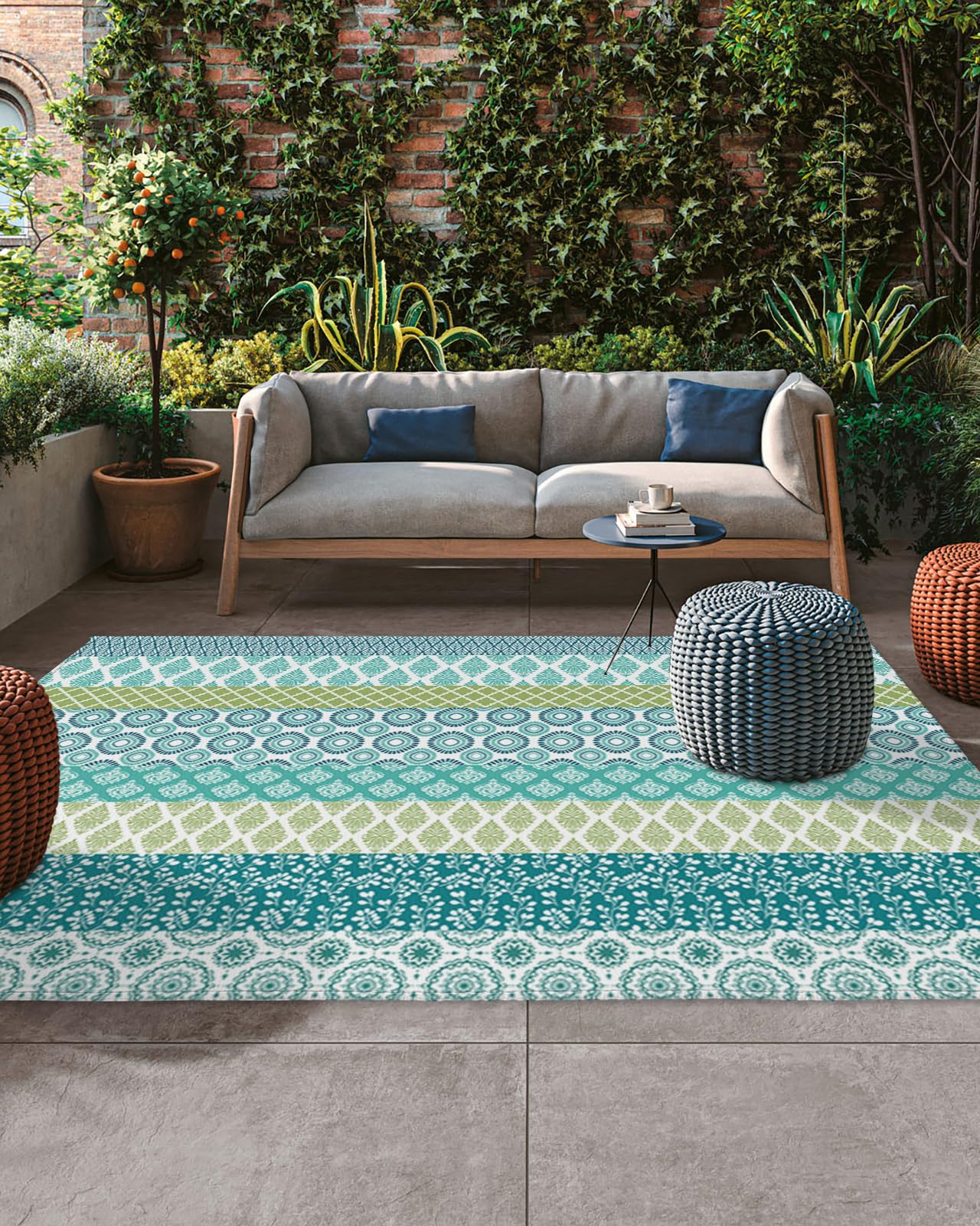 Amazon.com: Large Outdoor Rug 5'x8' for Patio Indoor Outdoor Area