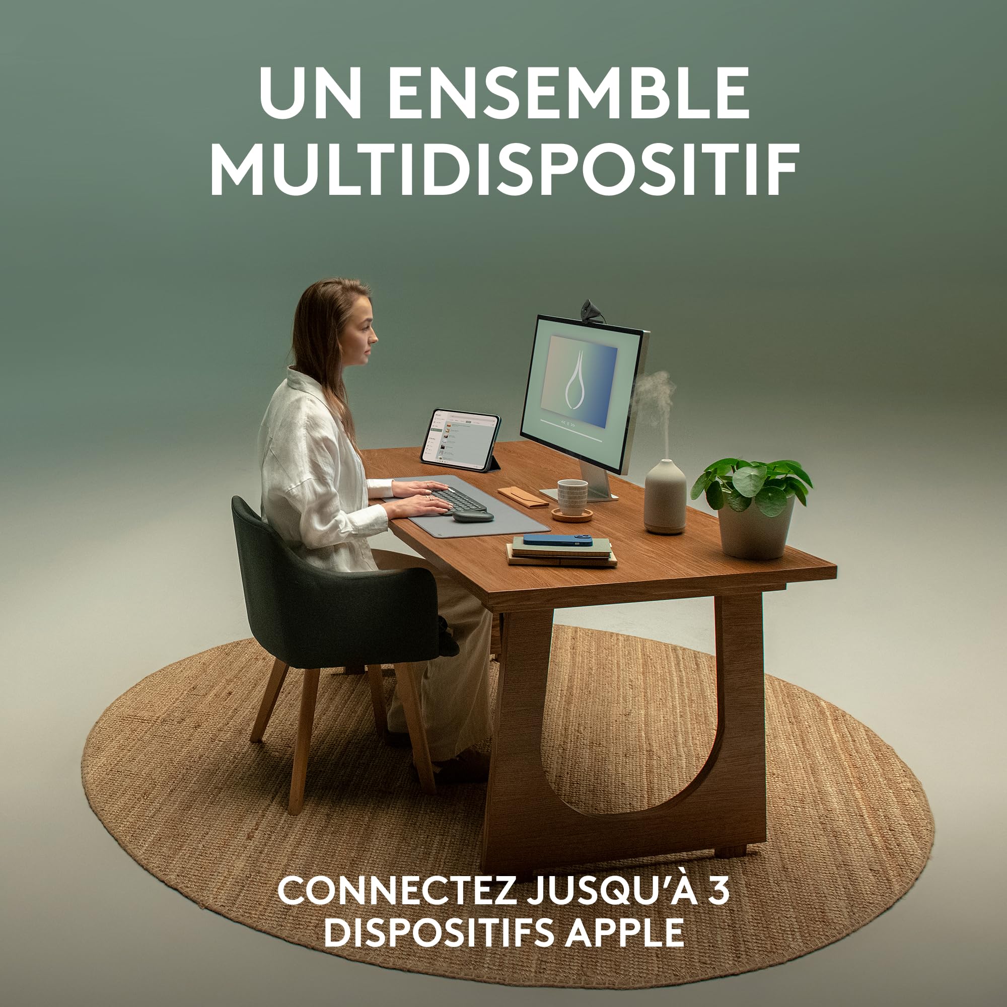Logitech Pebble 2 Combo, Clavier et Souris sans Fil, discrets et Portables, Personnalisables, Logi Bolt, Bluetooth, Easy-Switch pour Windows, macOS, iPadOS, Chrome - Clavier Français AZERTY, Graphite