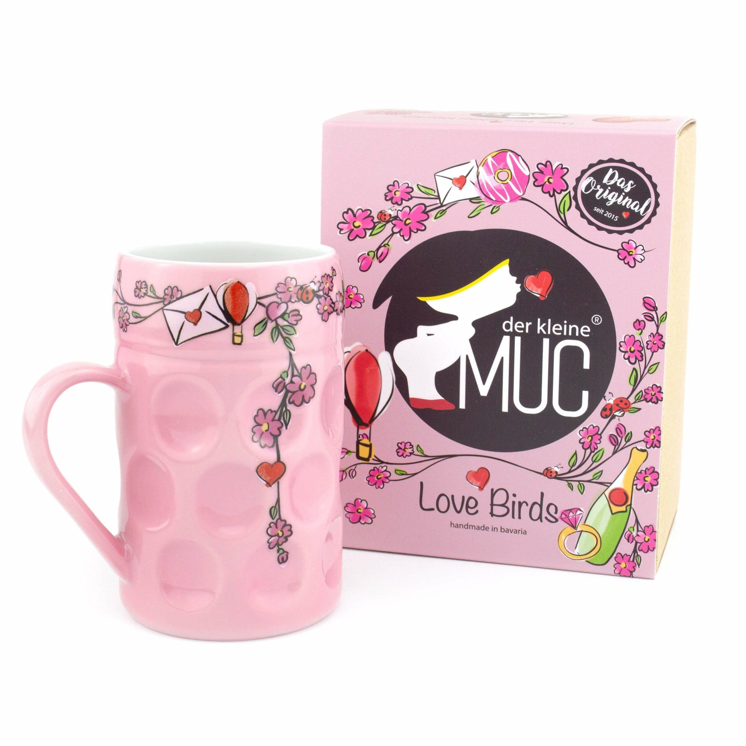 Das Champagnerkrügerl vom Oktoberfest Love Birds - rosa