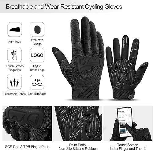 Miniatura 9 de INBIKE MTB BMX ATV - Guantes de ciclismo para carrera de motocross, bicicleta de montaña, DH