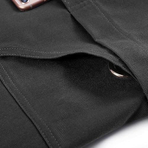 Miniatura 9 de Delantal 100% algodón, resistente y de alta densidad, respaldo cruzado + hebilla de cierre rápido + 6 bolsillos + 2 lazos para toallas para asar a