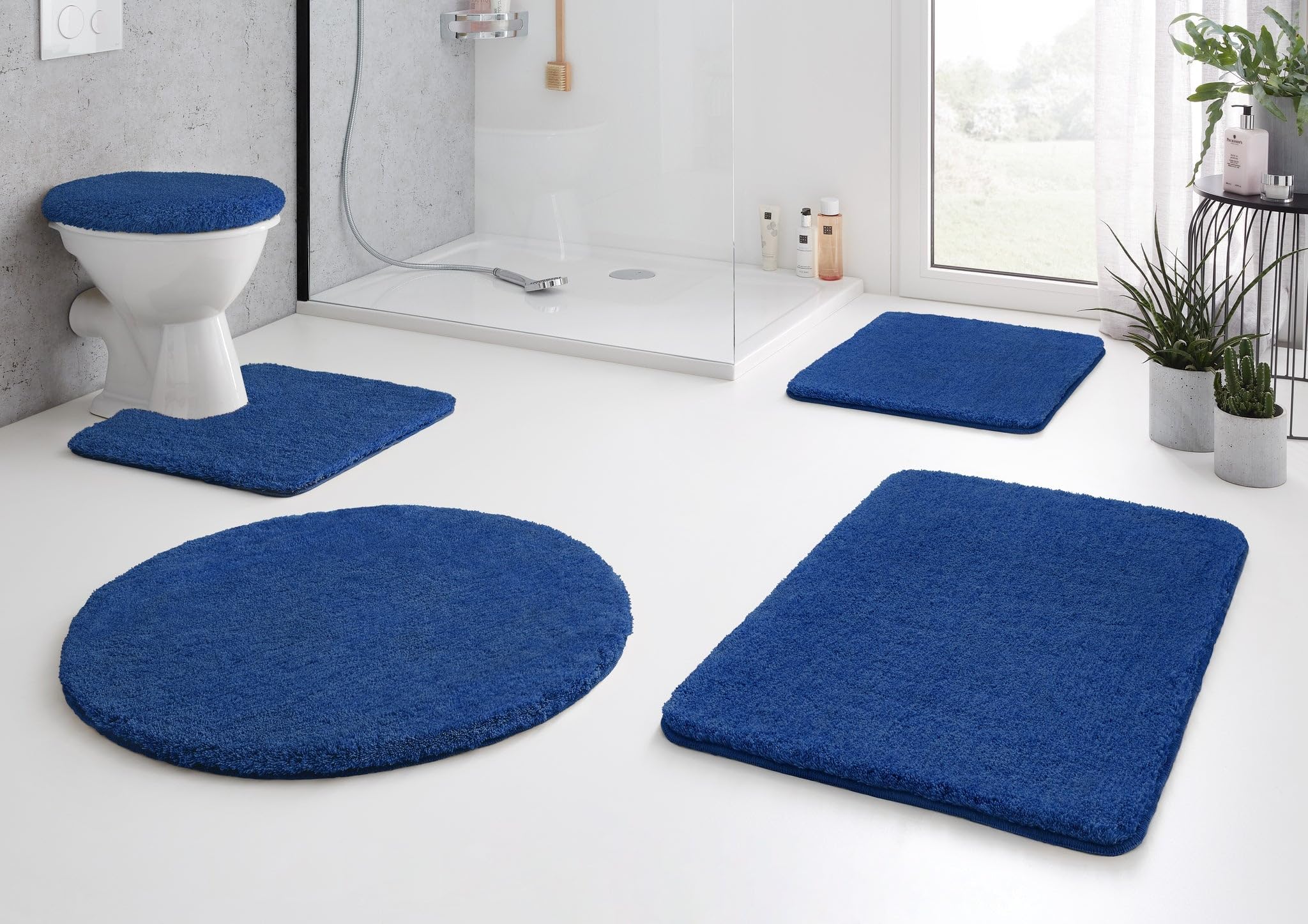 Kleine Wolke Badteppich-Set Relax Atlantikblau 2-teilig 50x50cm und 55x85cm