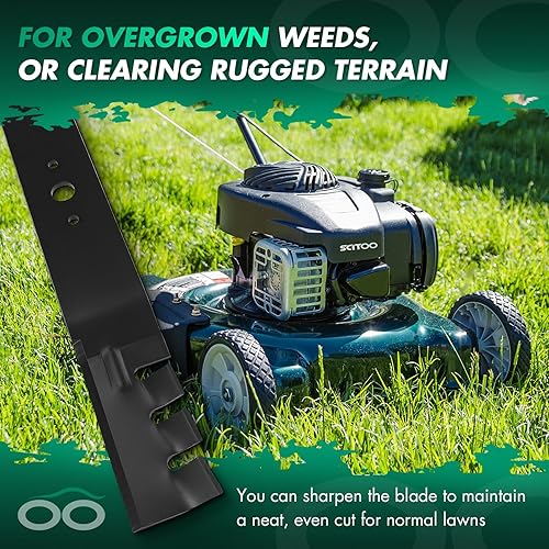 Miniatura 7 de SCITOO Paquete de 2 cuchillas para cortacésped, cuchillas de 42 pulgadas compatibles con Cub Cadet 490-110-C129,742-04101, 742-3033, 759-04081,