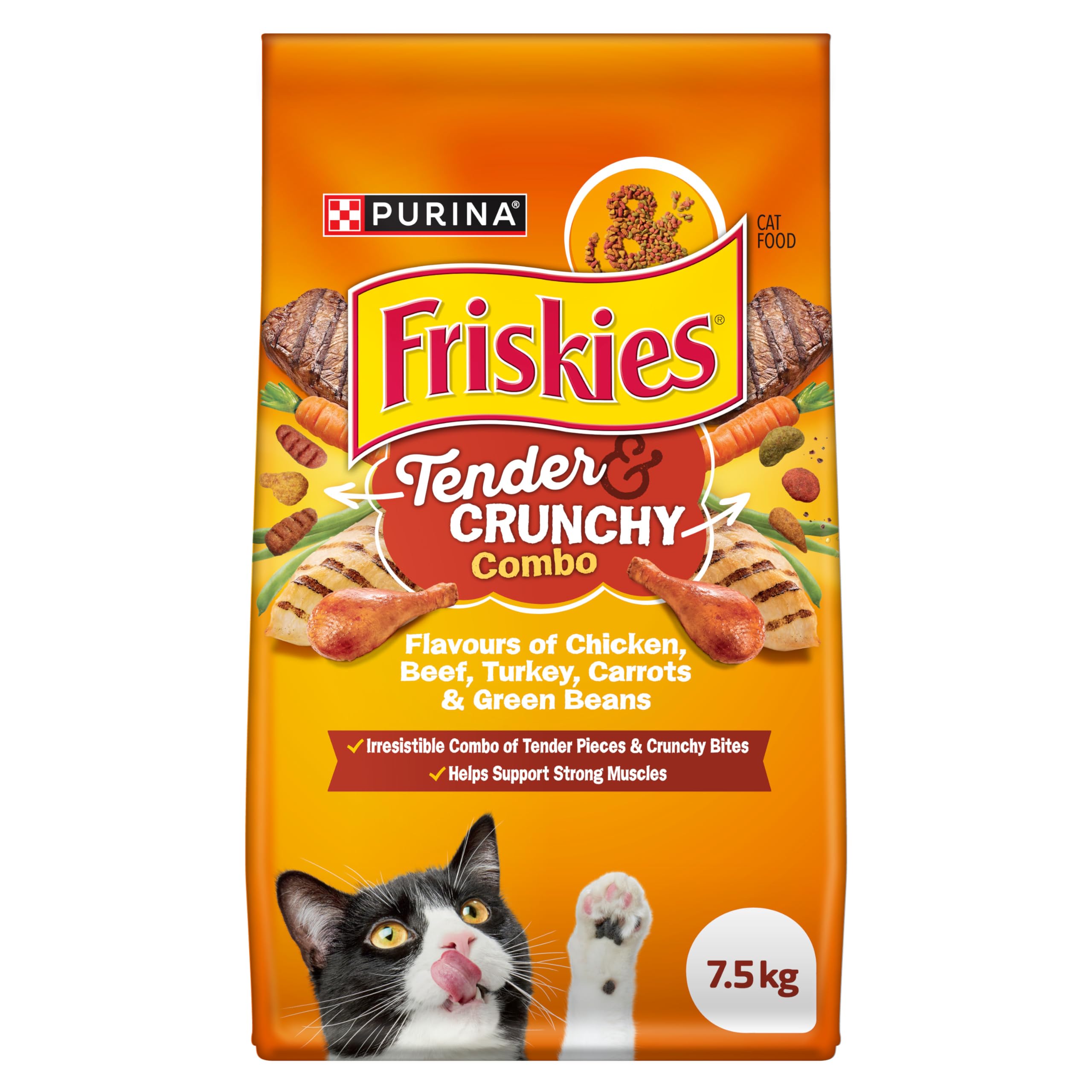 Friskies Grillers Tenders & Crunchy Bites Dry Cat Food - 7.5 kg Bag image 1
