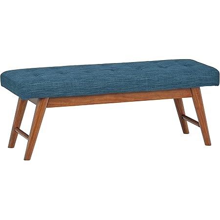 Amazon Brand – Rivet Modern Haraden Upholstered Button-Tufted Bench, 44"W, Navy