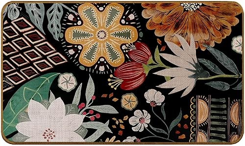 Miniatura 9 de Tapete abstracto bohemio, floral, Groovy Retro de los años 70, antideslizante, para puerta delantera, porche, interior, exterior, entrada, entrada,