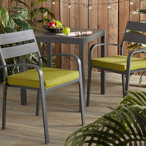 Miniatura 2 de Greendale Home Fashions Cojín de asiento reversible cuadrado de 18 pulgadas, color lima, 2 unidades