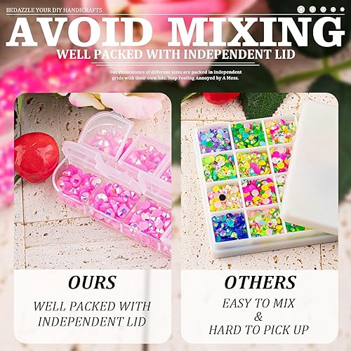 Miniatura 5 de 7000 diamantes de imitación de resina con pinzas para manualidades, diamantes de imitación de gelatina con parte trasera plana de 23450.236 in, 4
