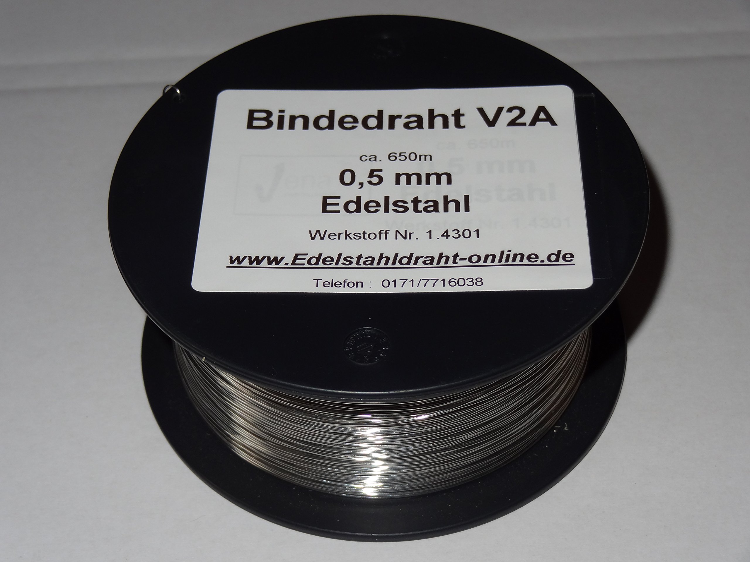 1 filo della bobina in filo di acciaio Inossidabile va V2 A 0,5 mm circa 650 m soffice, morbida e flessibile in acciaio inox filo 1.4301