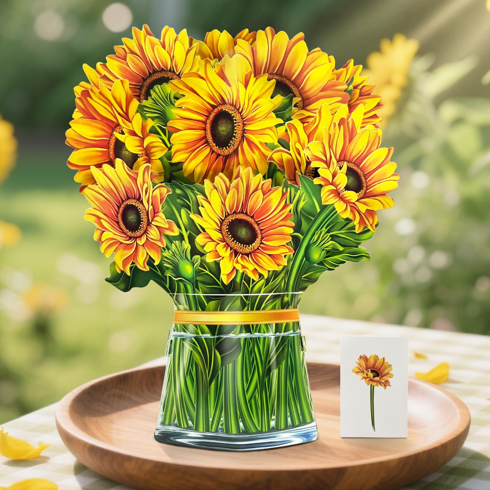 Sunflower Pop Up Cards for Women, Bouquet Birthday Cards for Women Mum Wife Aunt Grandmother Daughter, Greeting Cards Gifts for Birthday Mother’s Day Anniversary Thank You Thinking of You