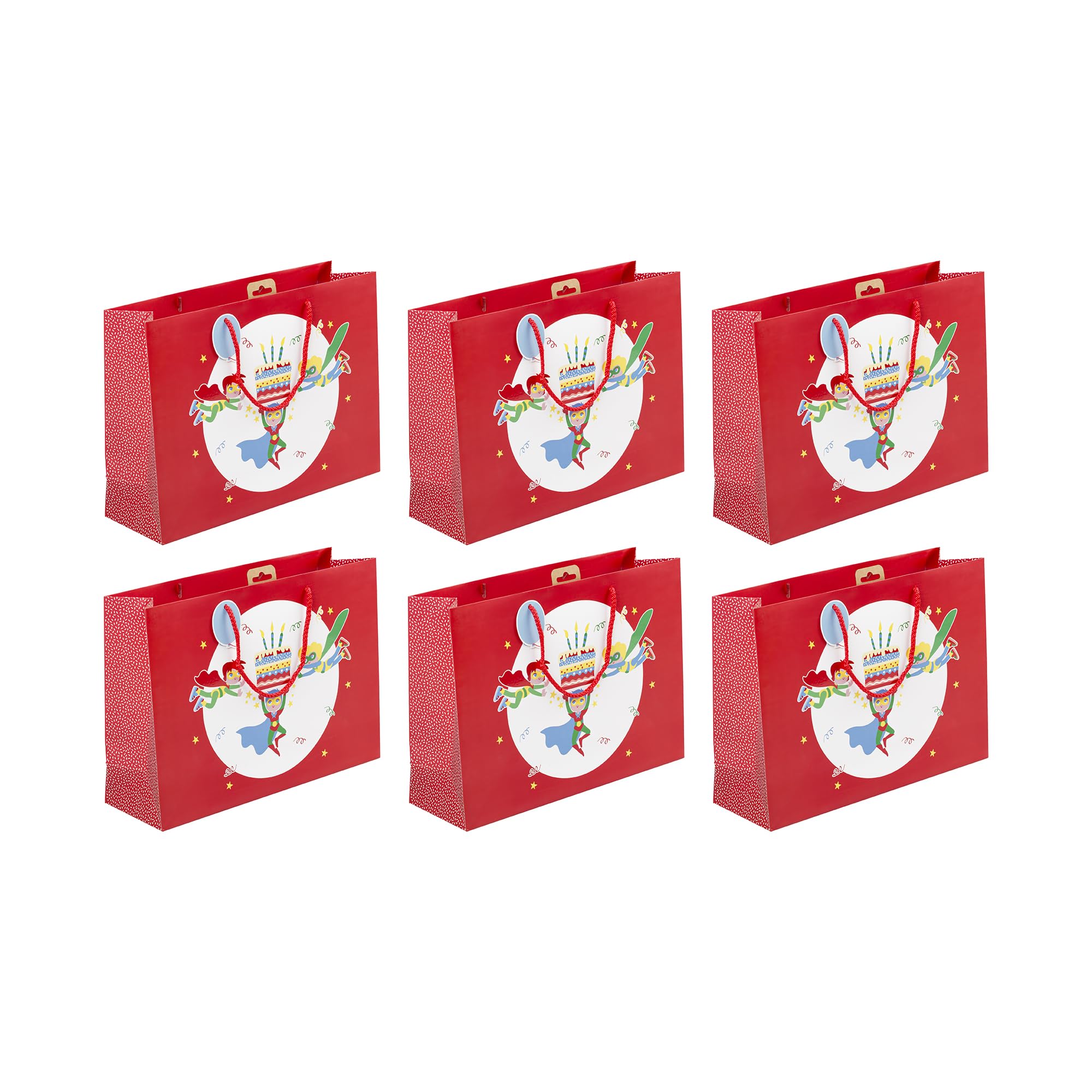 Clairefontaine 32406-6Cpack - A Set of 6 Excellia Gift Bags- Shopping - 37.3x11.8x27.5 cm - 210g - Design : Superheroes - packaging, ideal for games, Puzzles