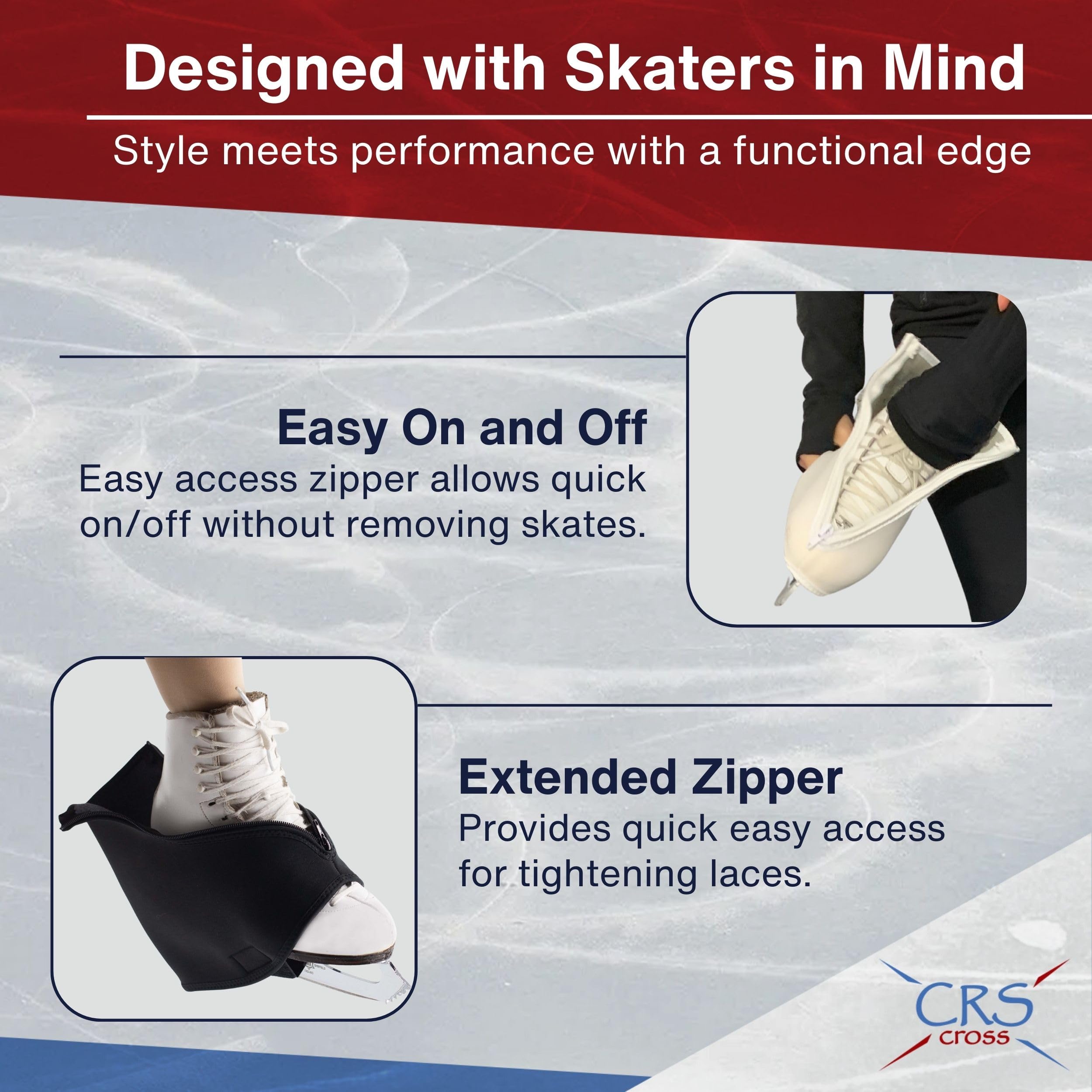 CRS Cross Thermo-Skateschuh-Überzüge – Isolierte Neopren, warme Schlittschuh-Überzüge für Eislaufen und Eiskunstlauf