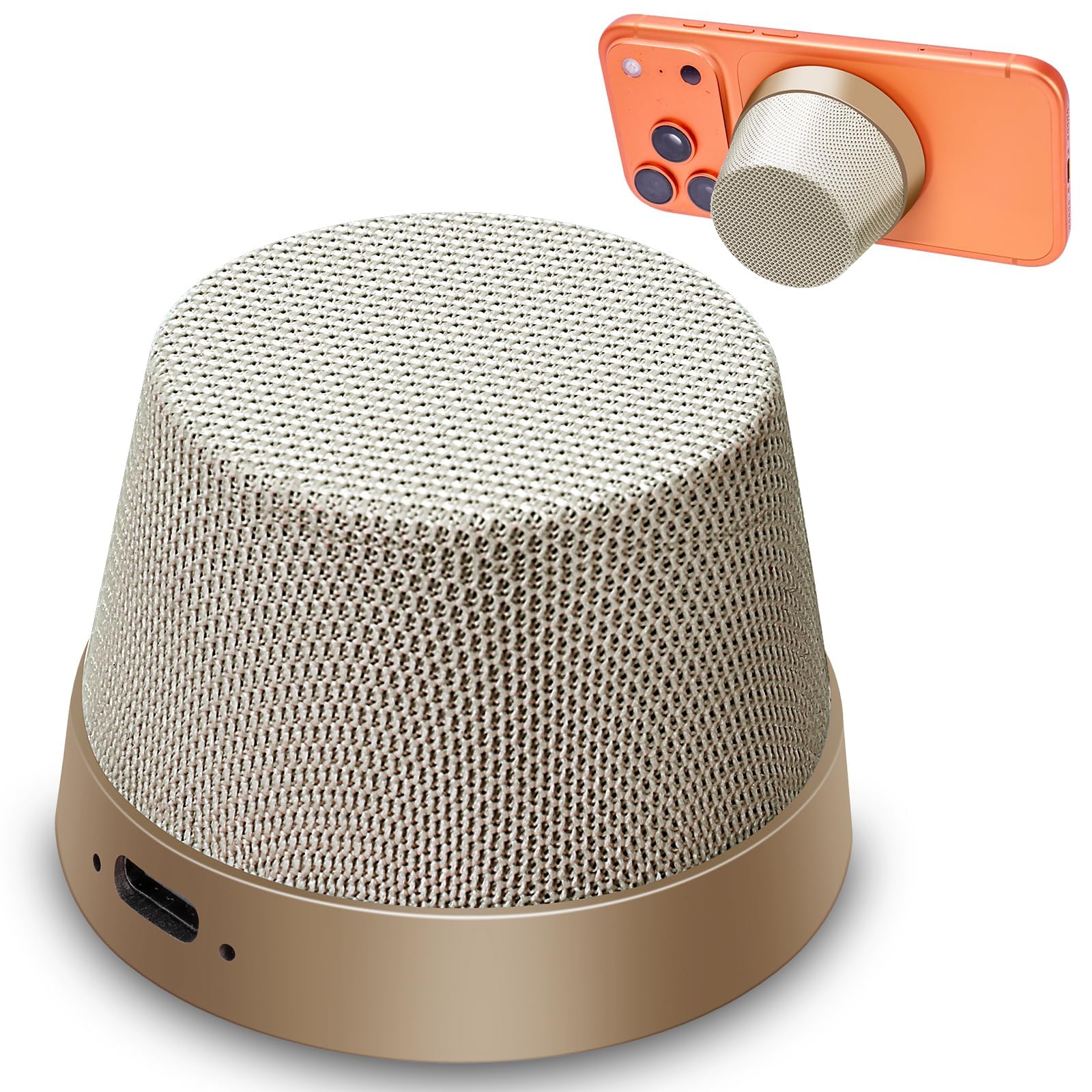 Regalo di compleanno per gli uomini che hanno tutto, supporto per telefono con altoparlanti Bluetooth, accessori magnetici portatili, gadget per uomini, regalo per papà, colore beige