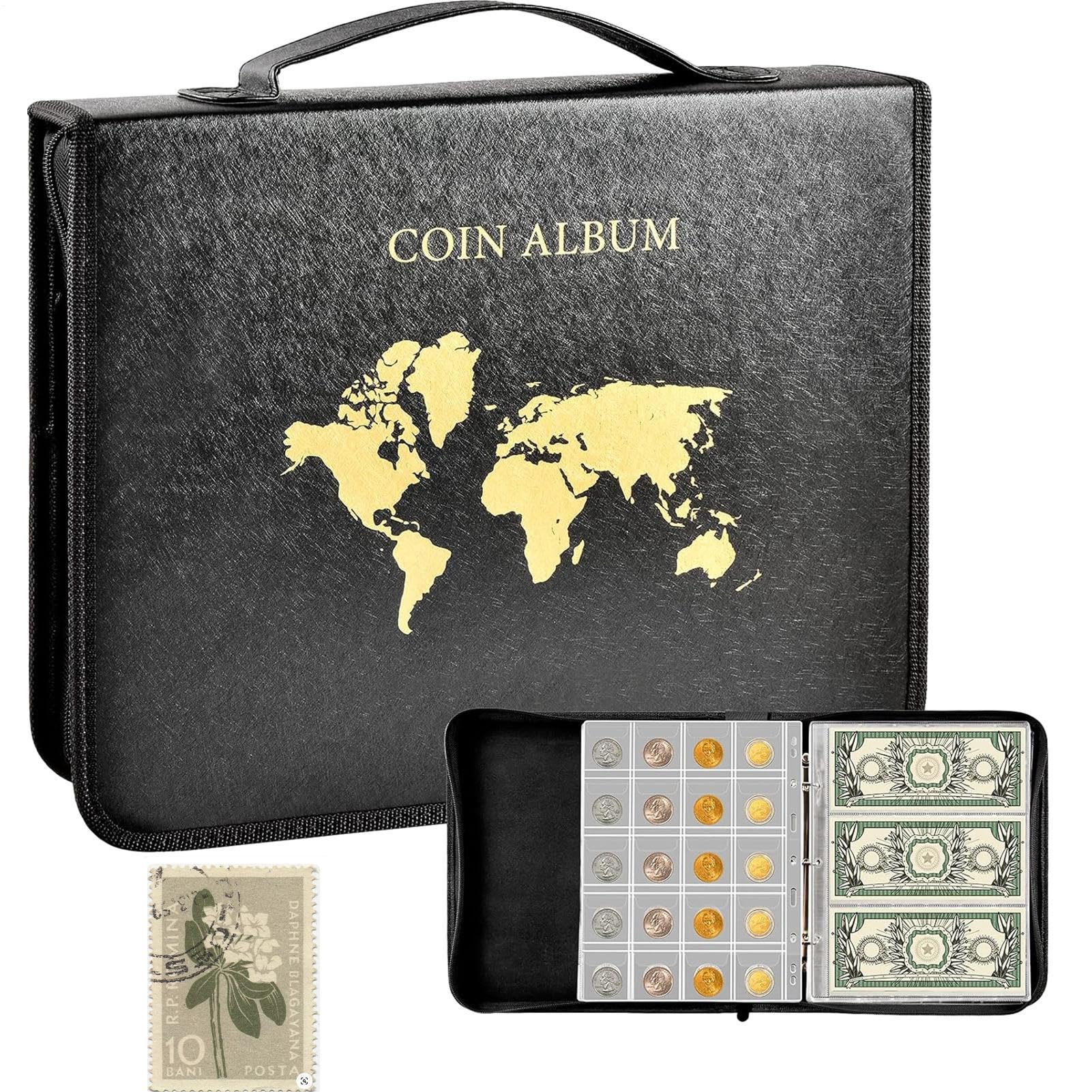 Libro di monete per collezionisti, album per collezione di monete | libro da collezione trasparente, libro da collezione per valuta per regalo di Capodanno portatile