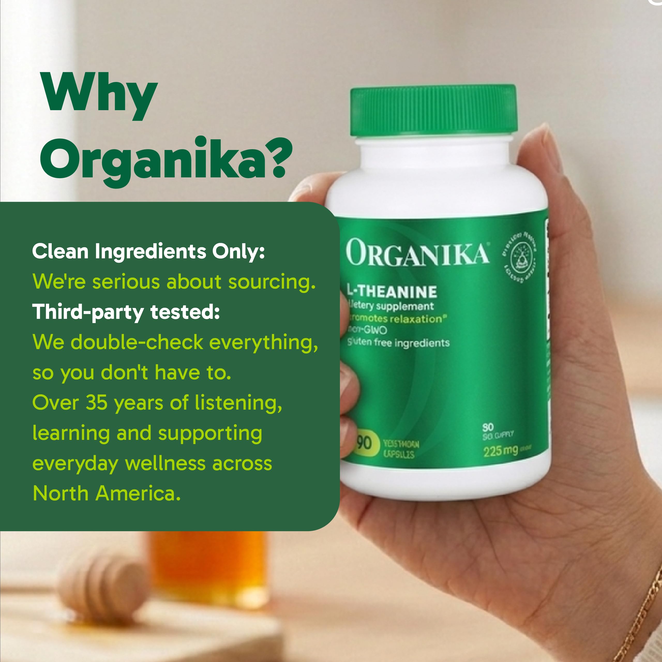 Organika L-Theanine Supplement 8 oz - 90 Capsules: 90 Day Supply of Clean Bioavailable L Theanine for Relaxation, Balance, and Calm - Easy-to-Swallow Single Capsule Servings — Amazon image 9