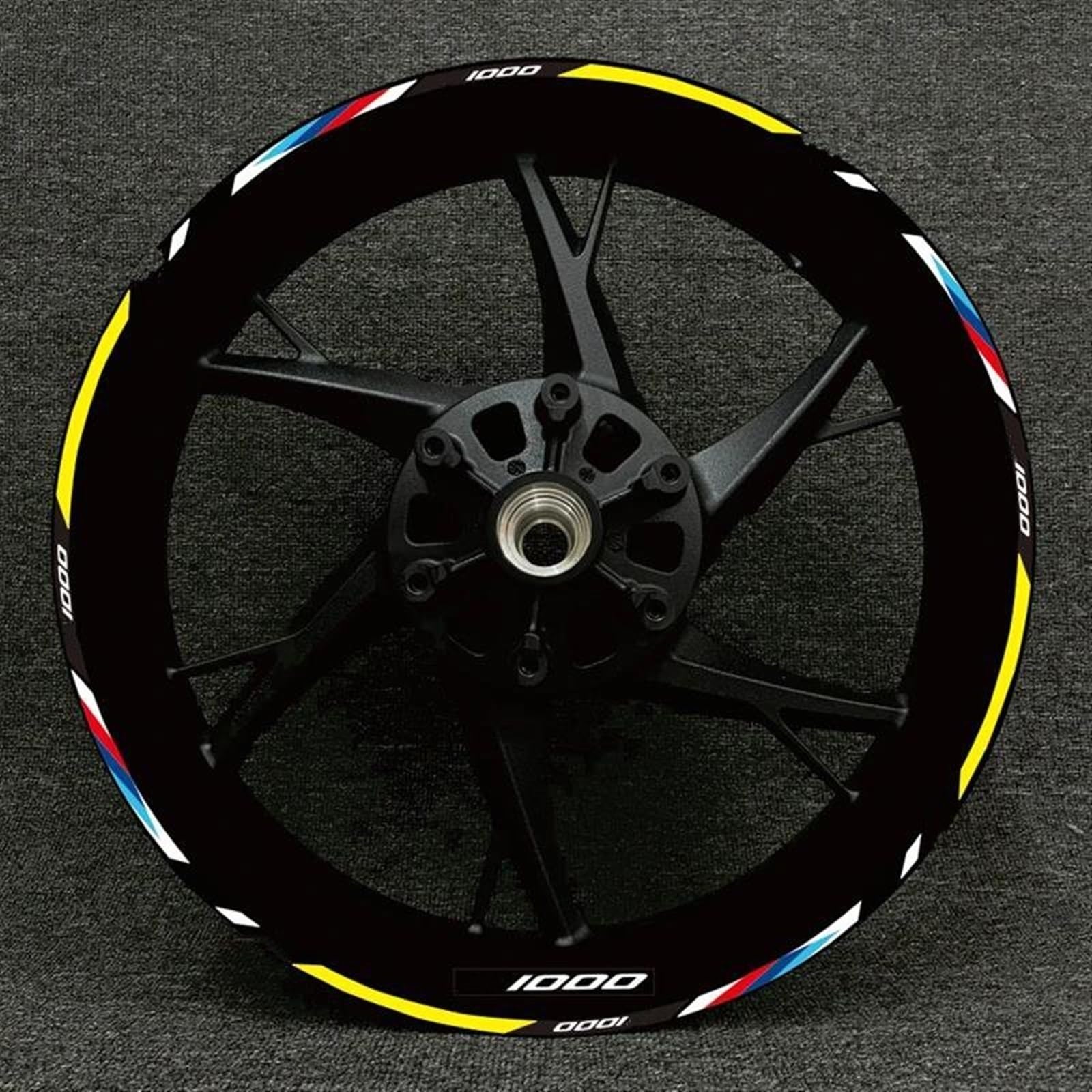17 Inches Motorcycle Racing Equipment Tire Rim Adhesive Reflective Decal Sticker for BMW S1000XR S1000R 1000RR Motorbike(Color4)